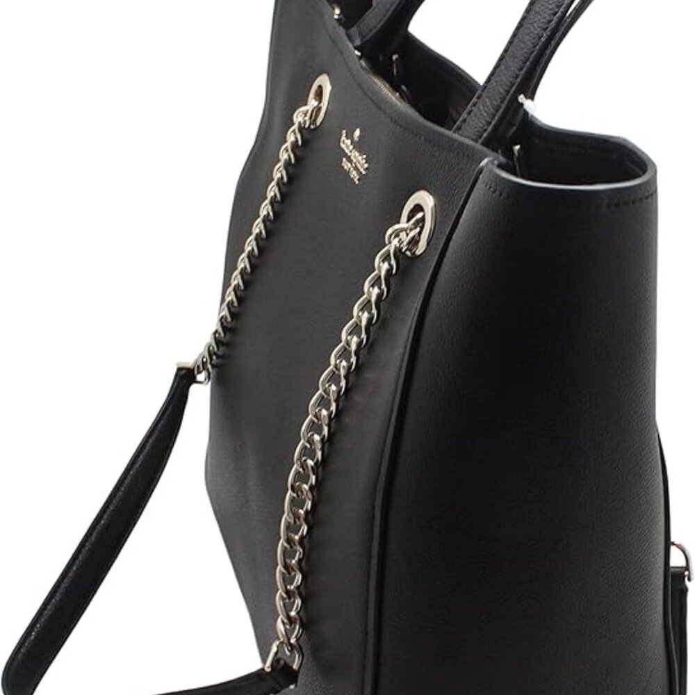 Kate Spade Infinite Black Leather Tote with Chain Strap